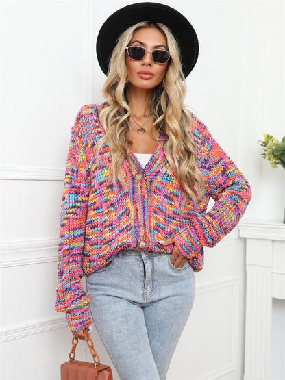 The Cheshire Knit Button Up Dropped Shoulder Cardigan