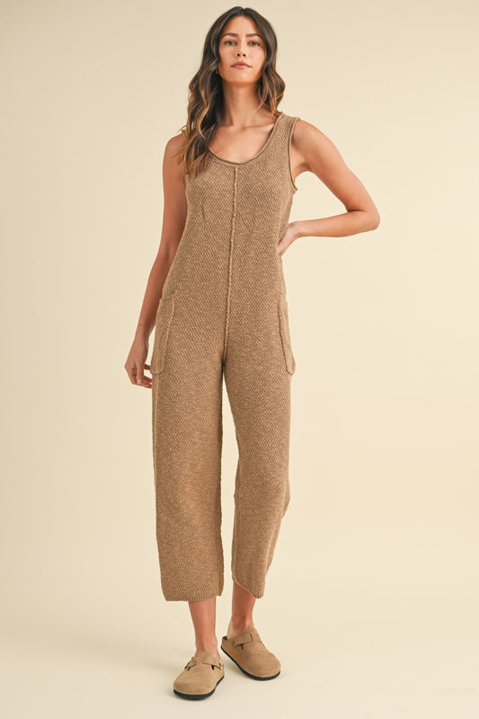 Potion Garden Sleeveless Knit Crop Jumpsuit with Pockets