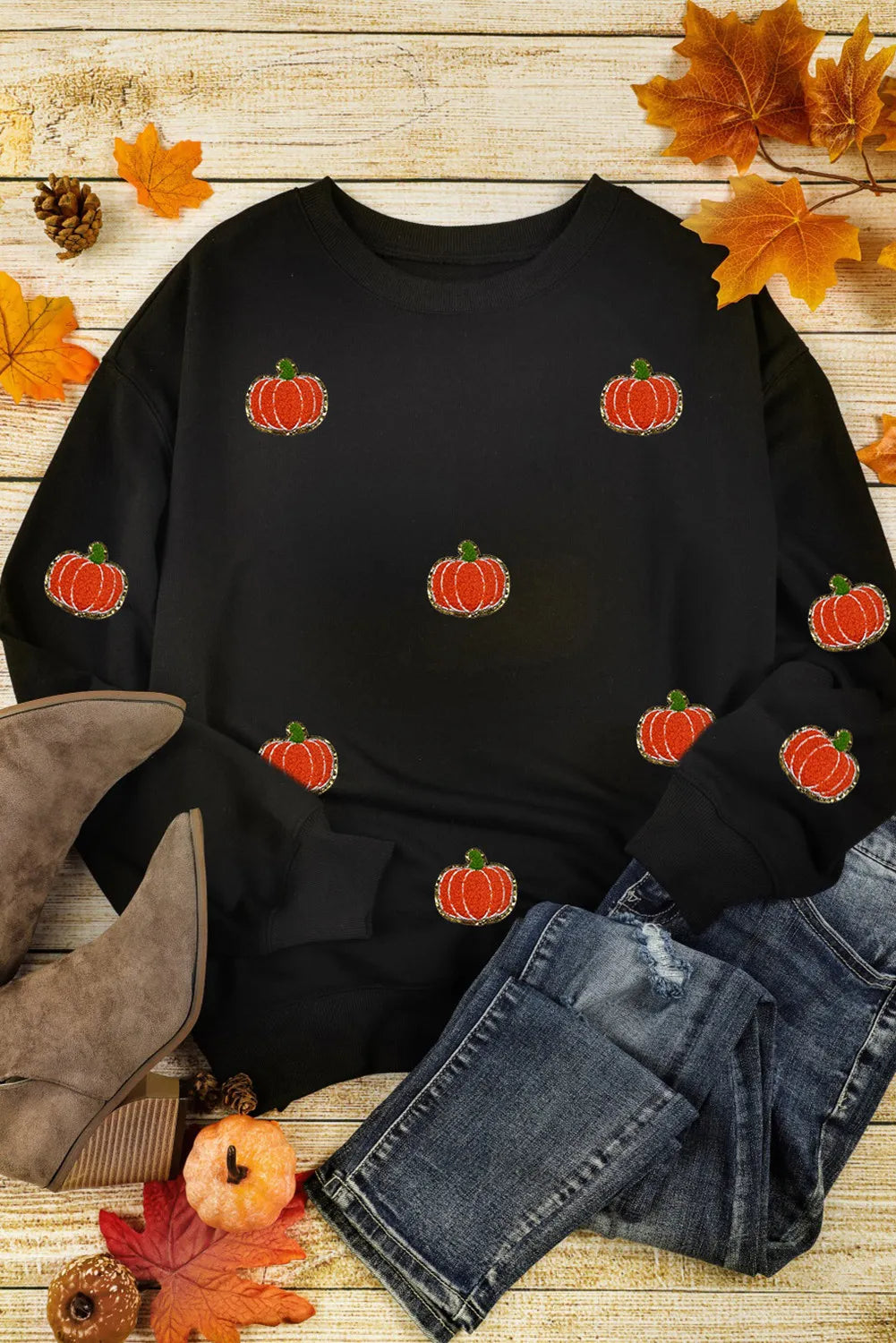 sequin pumpkin sweater