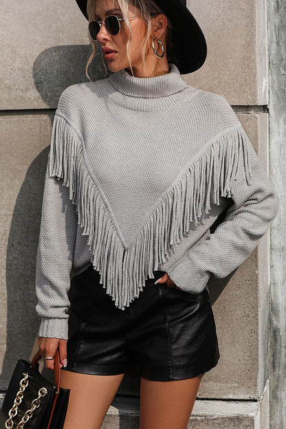 Can't Stop Me Tassel Front Long Sleeve Sweater