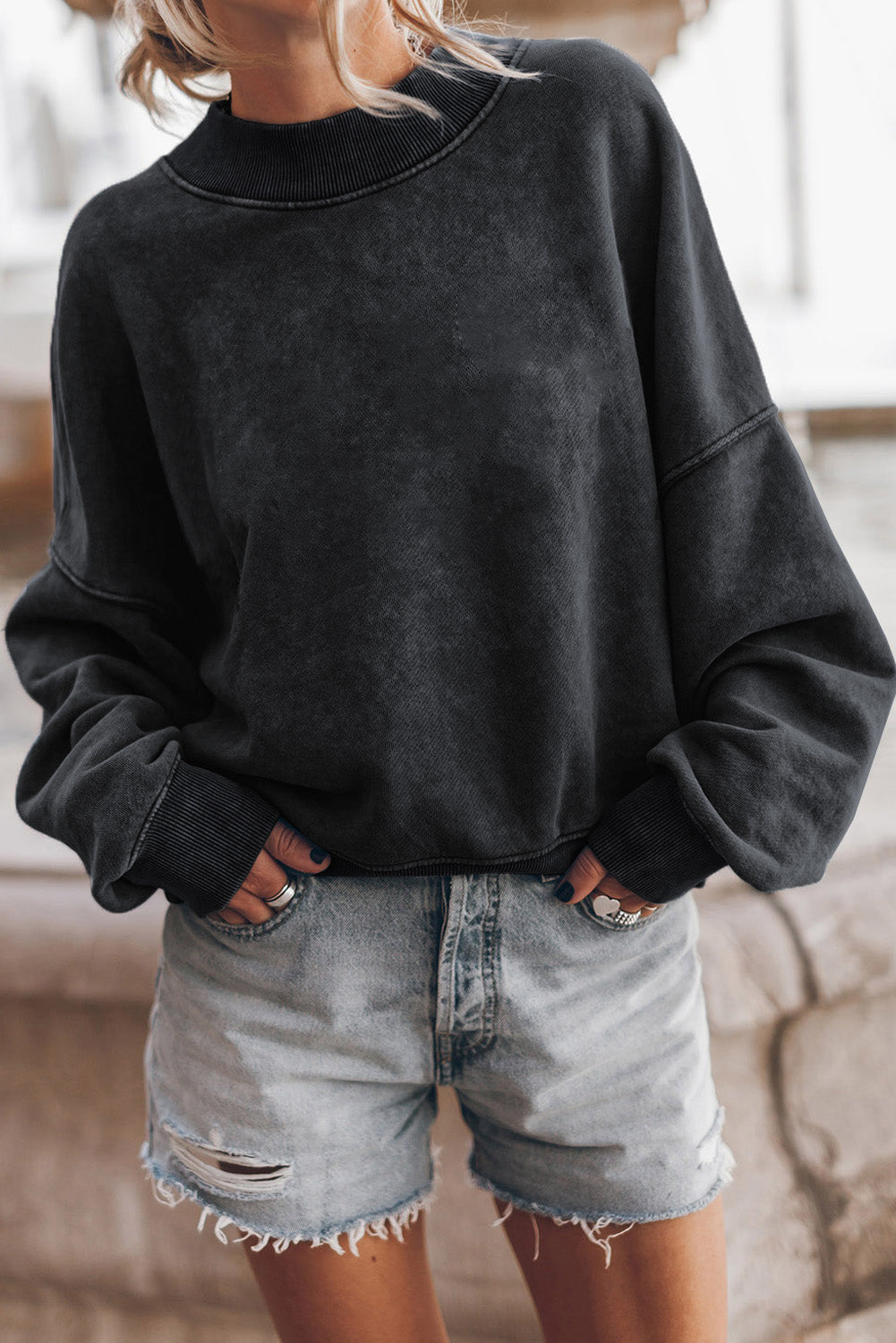 Alize Stone Washed Oversized Sweatshirt