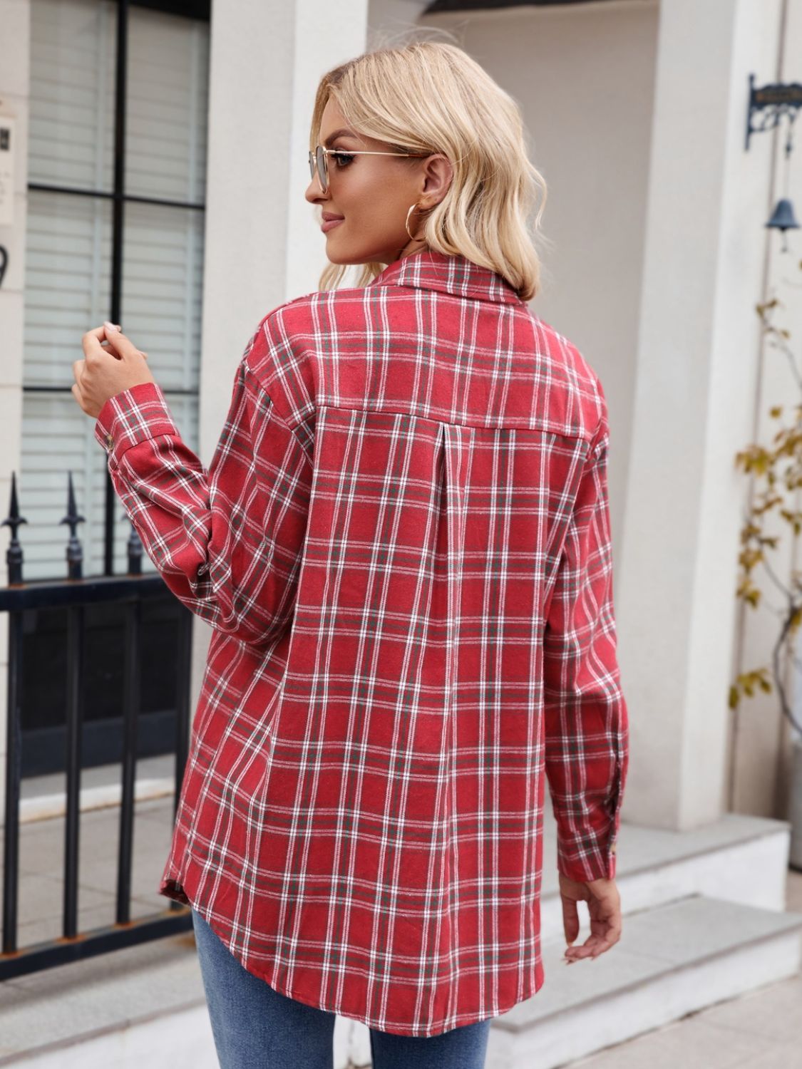 Wondering Wood Plaid Button Up Long Sleeve Shirt