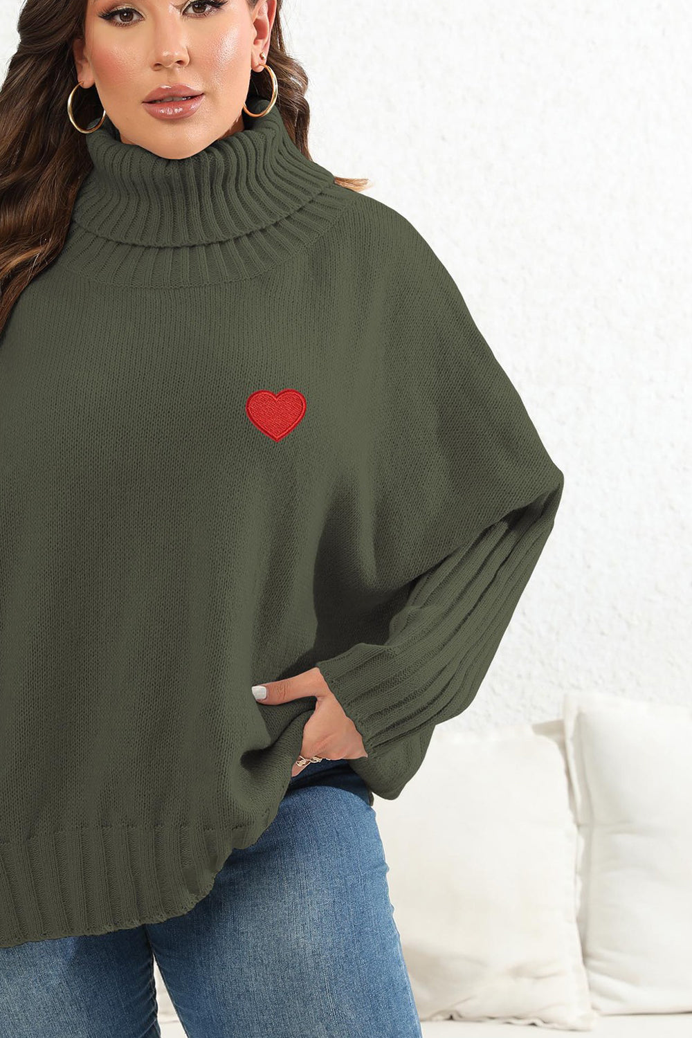 Tell-Tale Heart Plus Size Turtle Neck Sweater