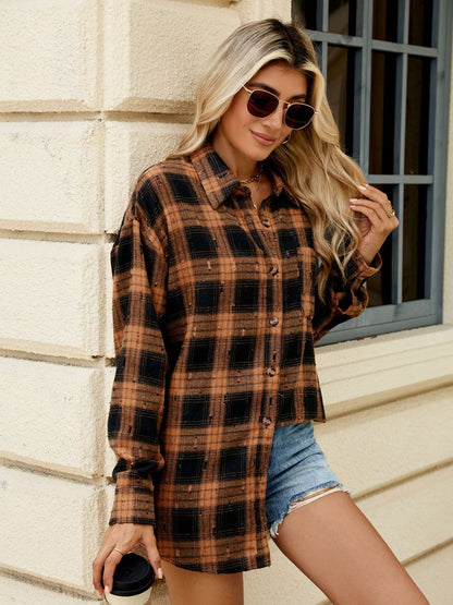 Ciderwood Plaid Button Up Long Sleeve Shirt