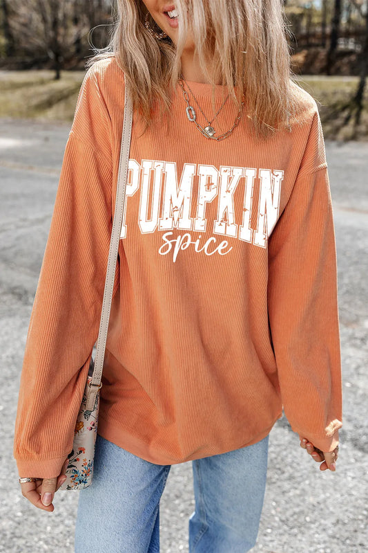 Pumpkin Spice Forever Graphic Long Sleeve Sweatshirt