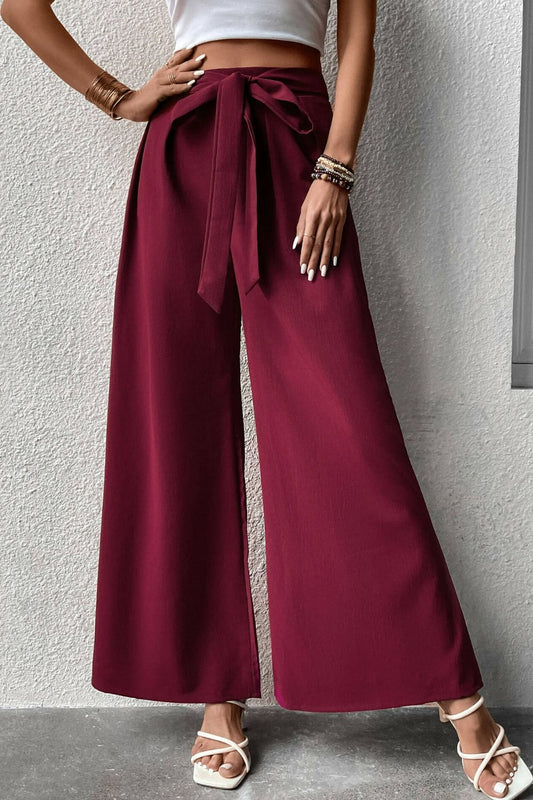 Market Days Tie Front Wide Leg Pants