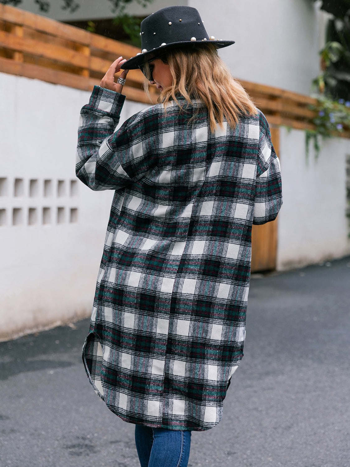 Apple Harvest Plaid Button Up Long Sleeve Shacket