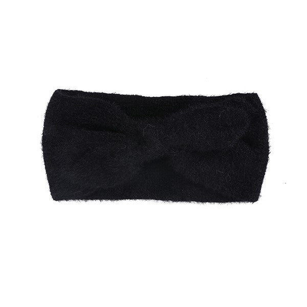 FUZZY BOW WINTER HEAD BAND