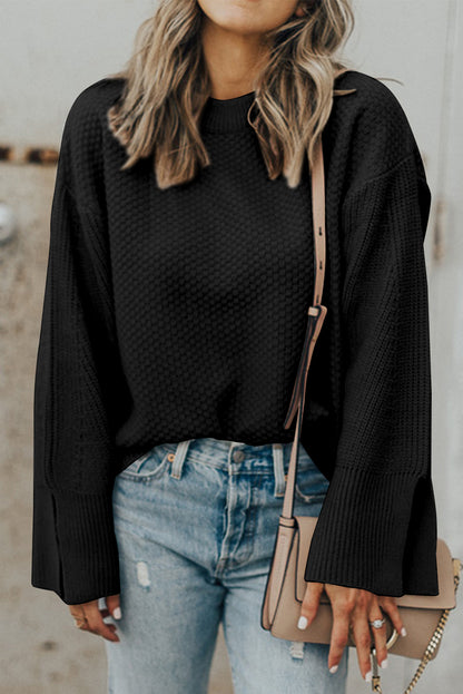 Mystic Threads Textured Slit Sleeve Sweater