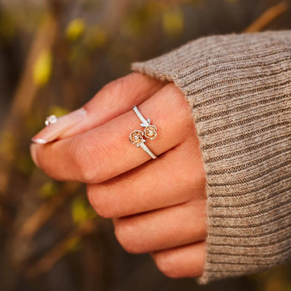 Twisted Roses Wrap Around Ring