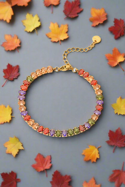 Alice's Enchanted Gemstones 18K Gold Plated Multicolored Bracelet