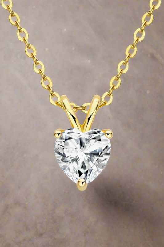 'Phantom Desire' Moissanite 1 Carat Heart-Shaped Pendant Necklace