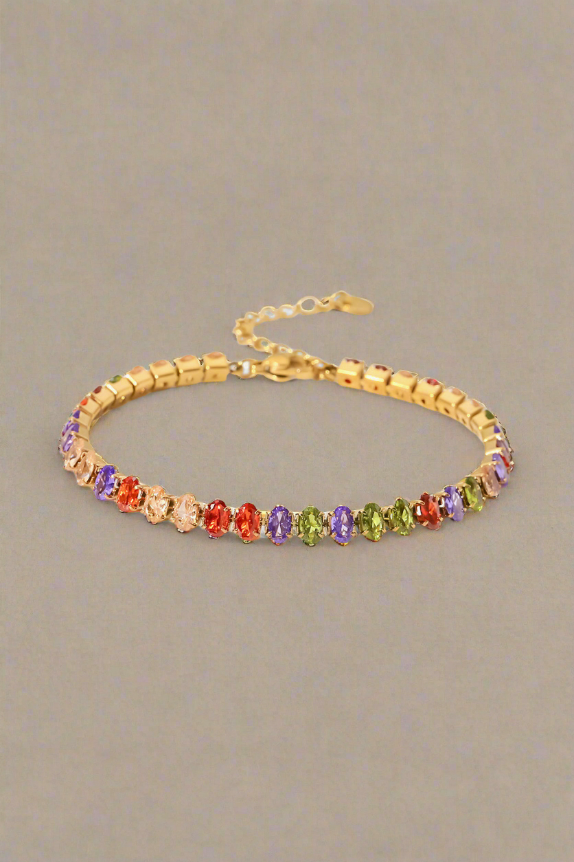 Alice's Enchanted Gemstones 18K Gold Plated Multicolored Bracelet