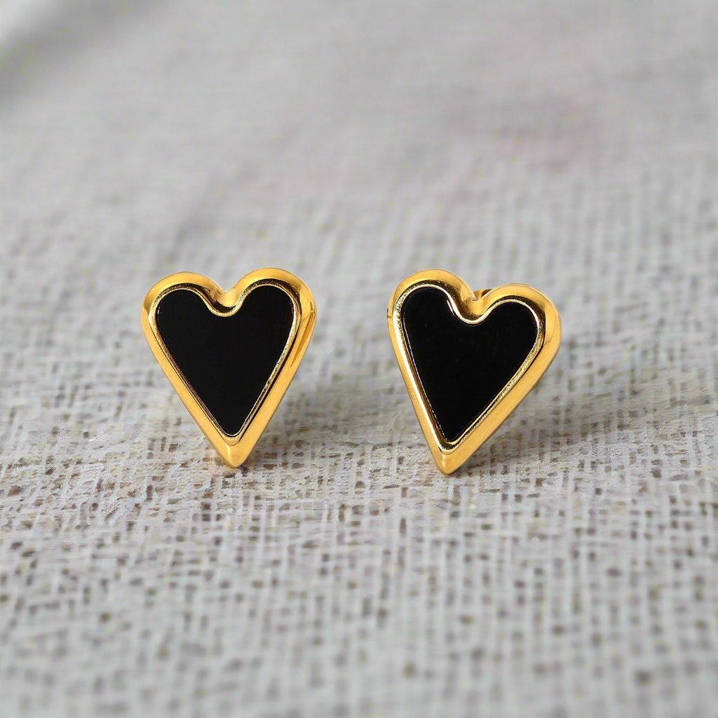 'Hearts of Fool Gold' Stud Earrings