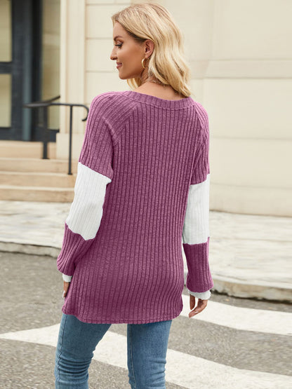 Archive Knit Bold Stripe V-Neck Sweater