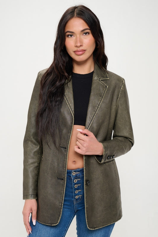 Riot Raven Vegan Leather Blazer