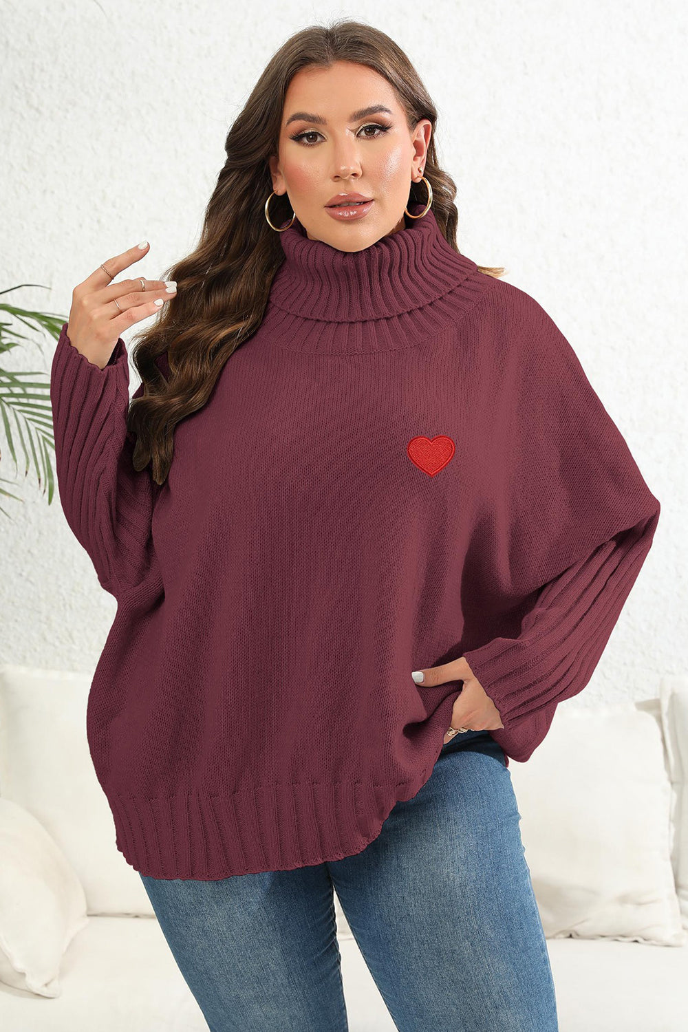 Tell-Tale Heart Plus Size Turtle Neck Sweater