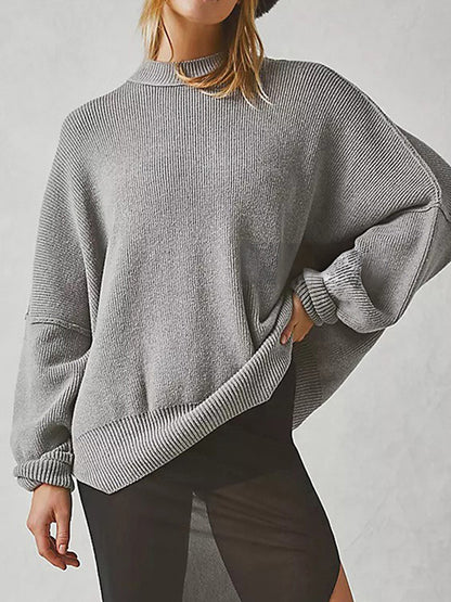 Hemlock Haze Reverse Seam Side Slit Sweater