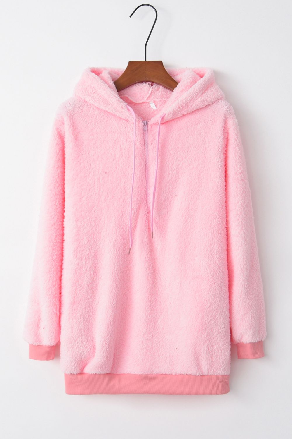 The Hearthlight Hug Jacket Quarter-Zip Drawstring Teddy Hoodie