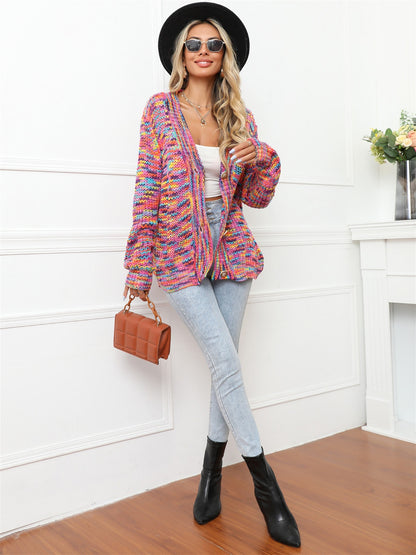 The Cheshire Knit Button Up Dropped Shoulder Cardigan