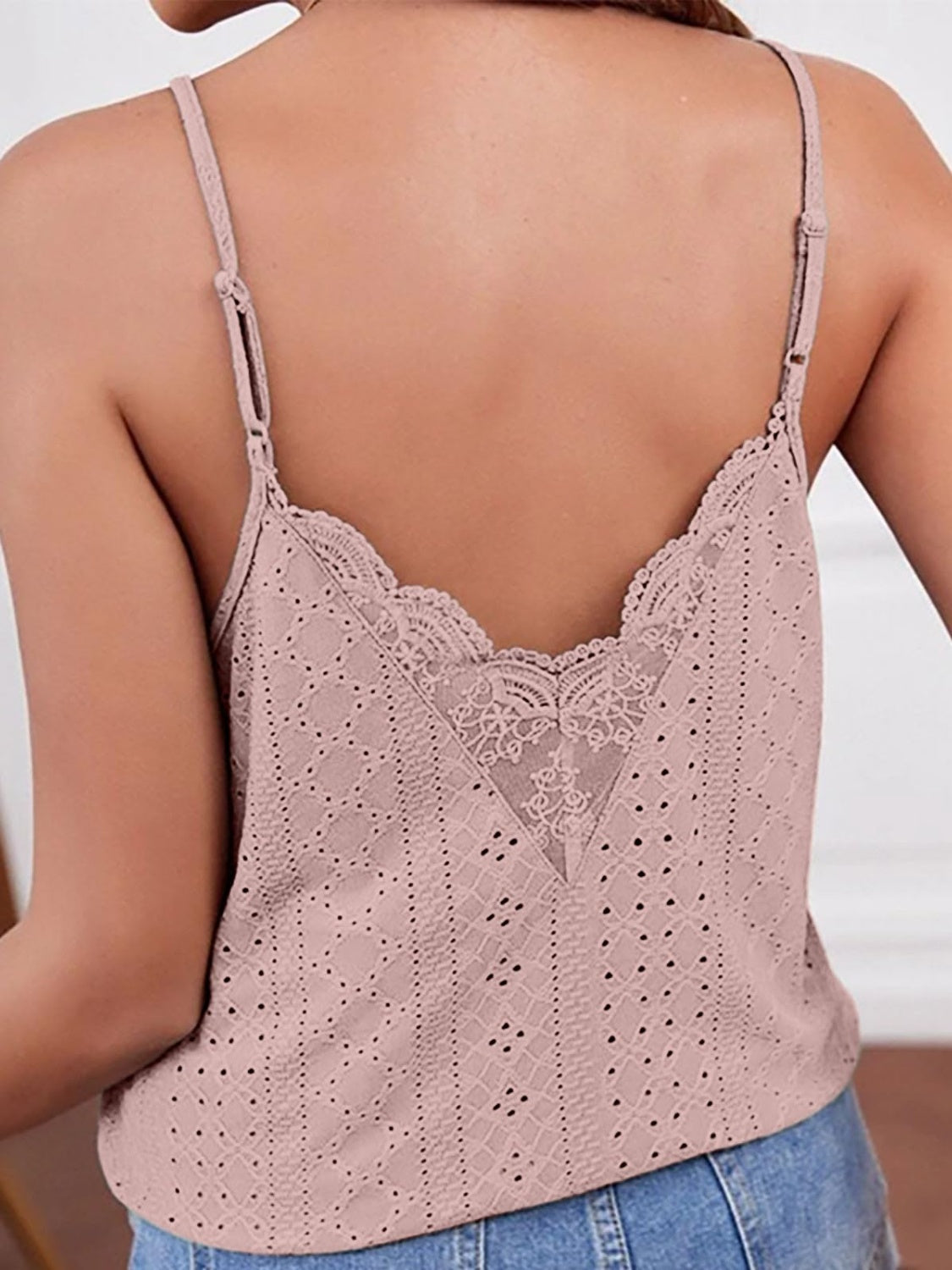 Silverthorn Lace Eyelet Details V-Neck Cami