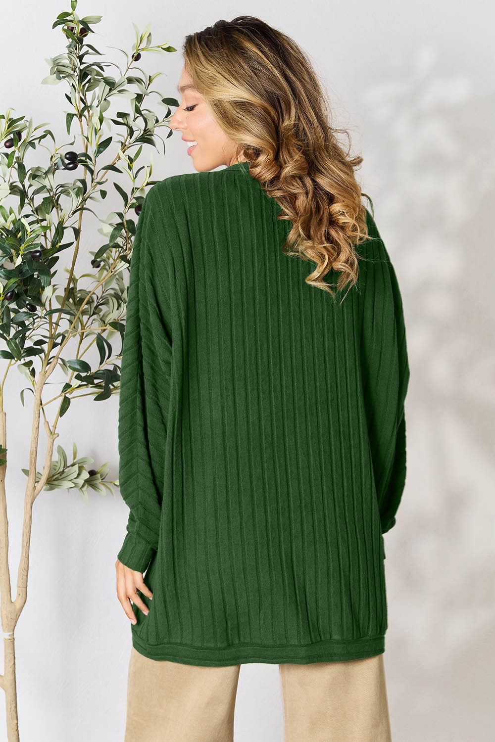 Thornfield Diary Full Size Ribbed Cocoon Cardigan