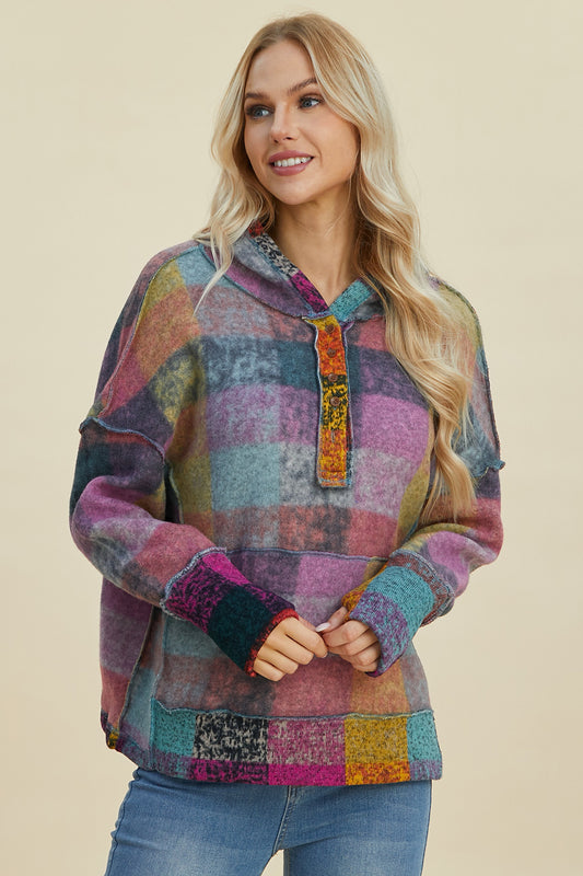 Nomad of Nonsense Plaid Oversized Hoodie