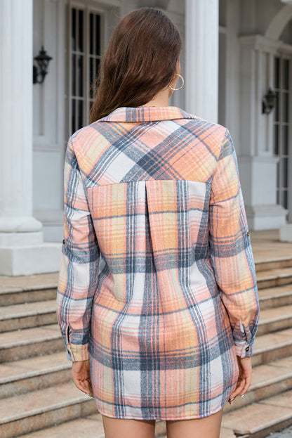 The Pendulum Collared Long Sleeve Plaid Pocketed Shirt