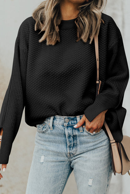 Mystic Threads Textured Slit Sleeve Sweater