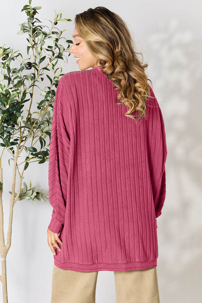 Thornfield Diary Full Size Ribbed Cocoon Cardigan