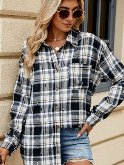 Ciderwood Plaid Button Up Long Sleeve Shirt