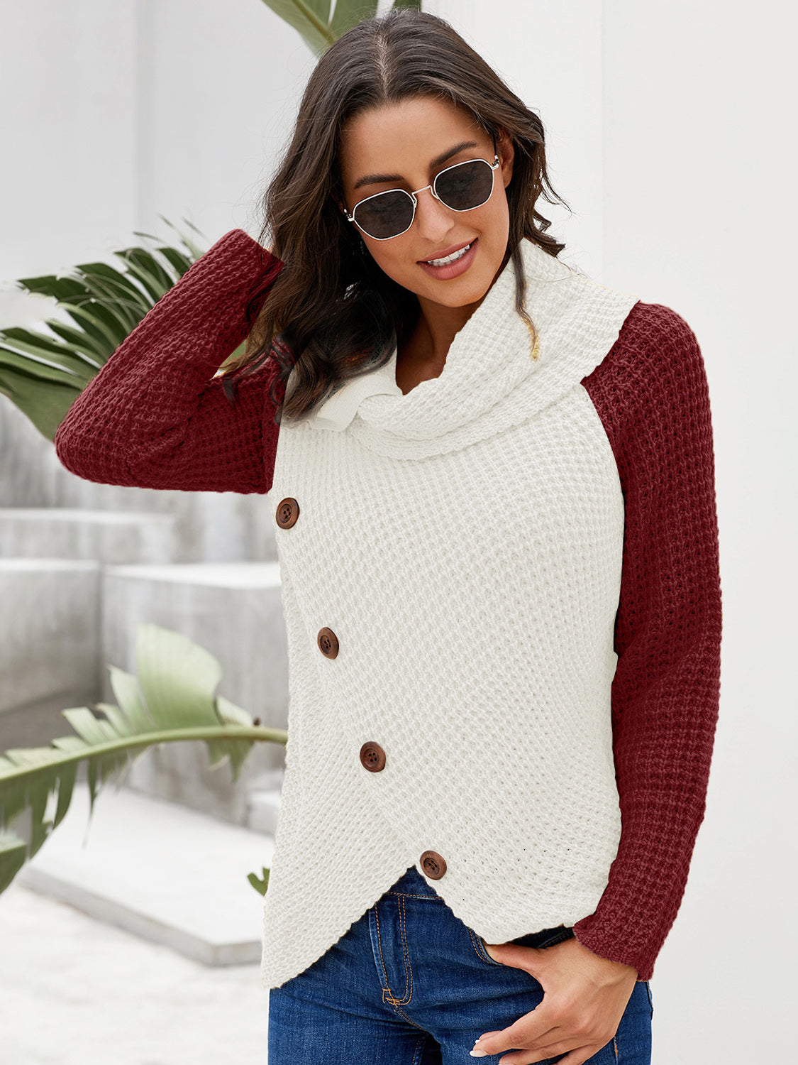 The Chronicle Decorative Button Turtleneck Sweater