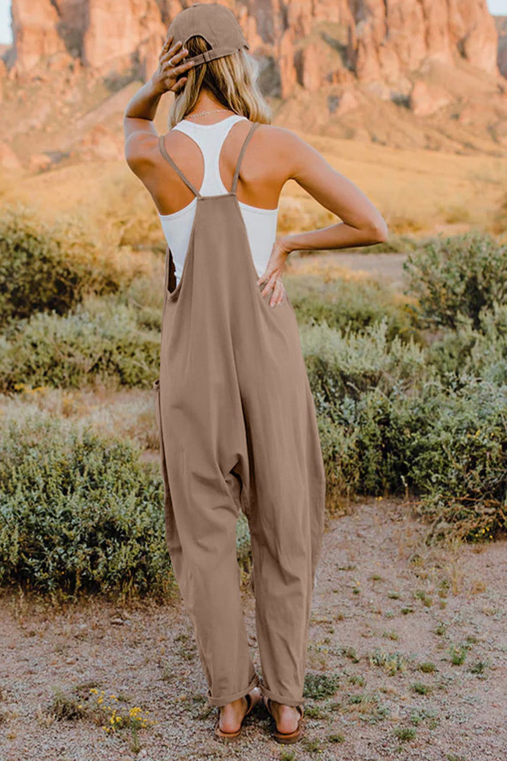 Wishing Well Wonder Jumpsuit V-Neck Sleeveless with Pockets