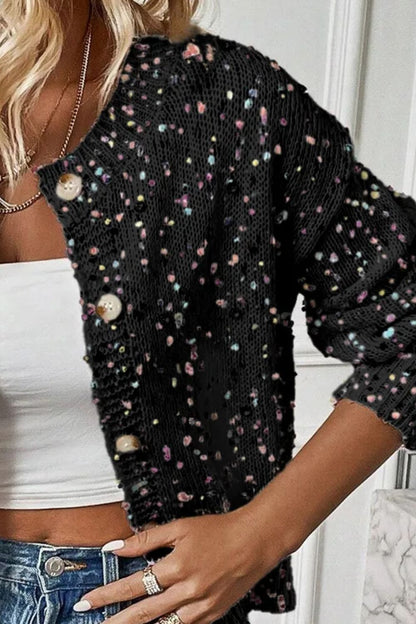 Confetti Sprinkles Button Up Long Sleeve Cardigan