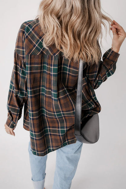 Fabled Flannel Plaid Button Up Long Sleeve Jacket