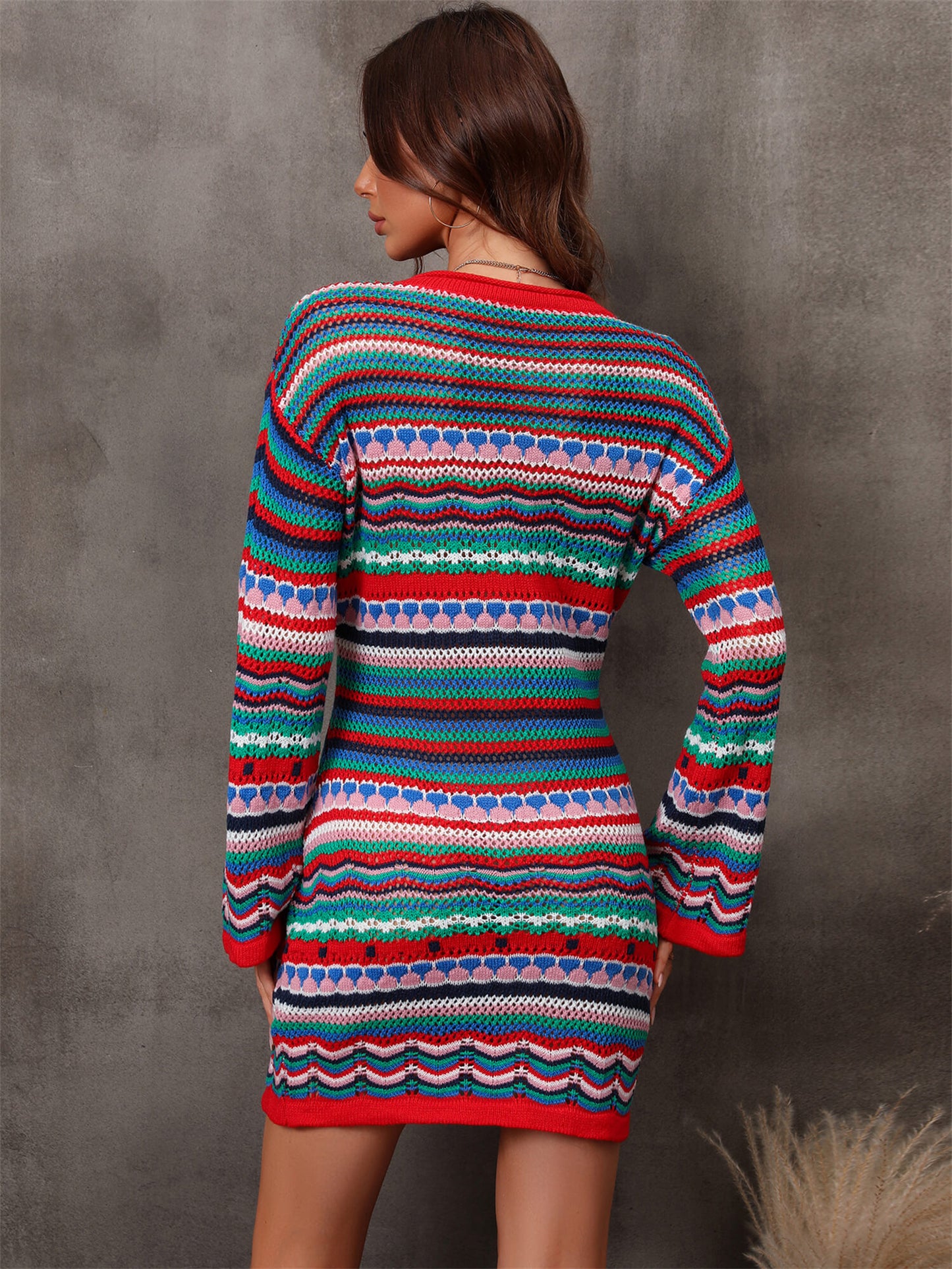 March Hare Colorful Striped Sweater Dress