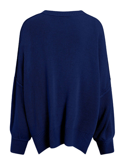 Hemlock Haze Reverse Seam Side Slit Sweater