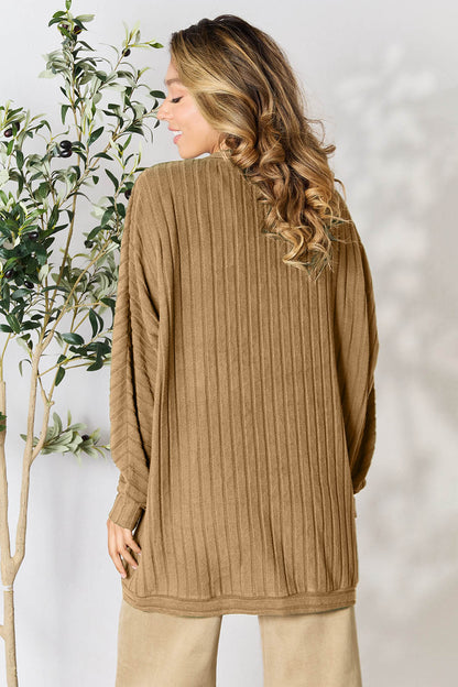 Thornfield Diary Full Size Ribbed Cocoon Cardigan