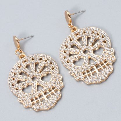 'Mystical Skull' Rhinestone Earrings