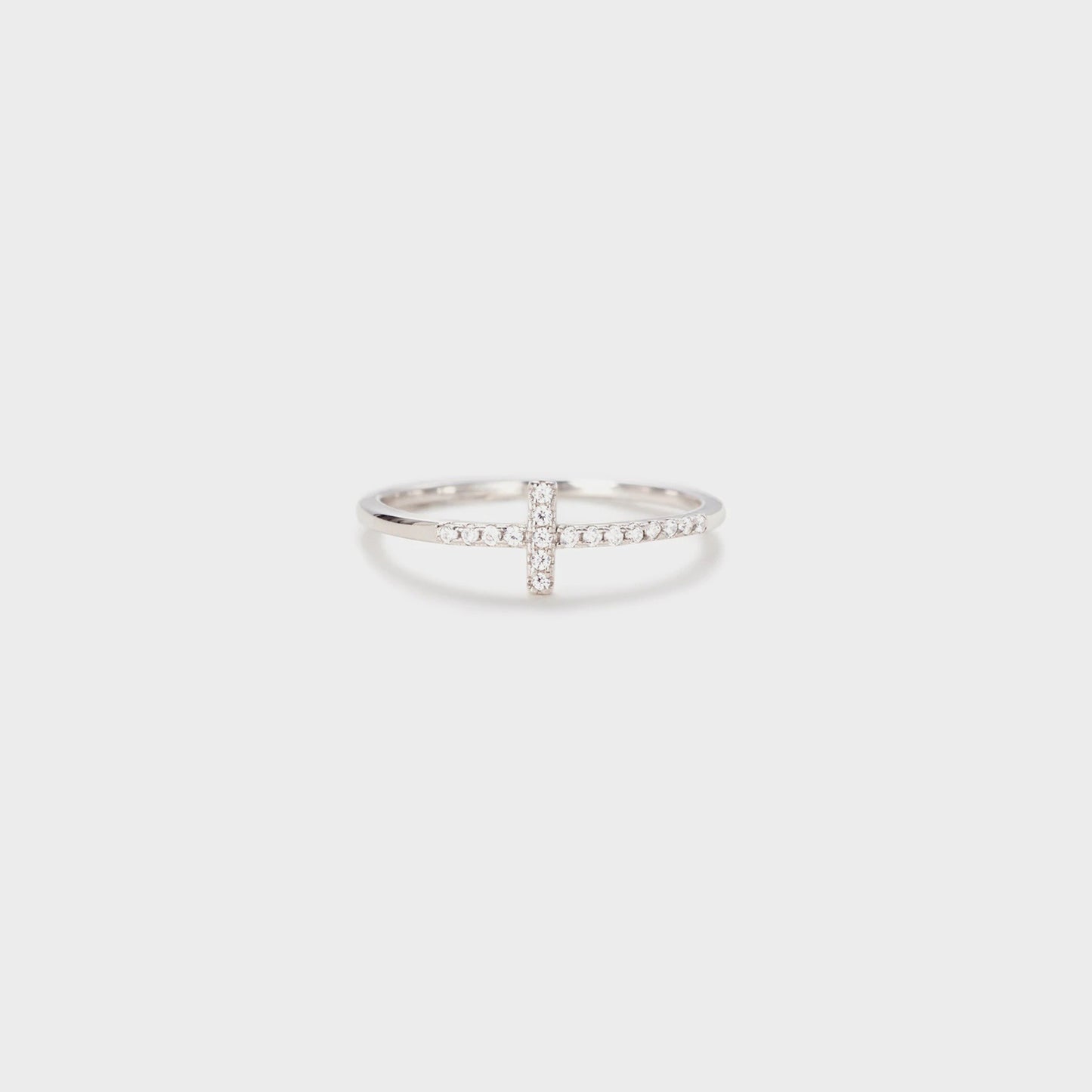 'Enchanted Manuscript' Cross Inlaid 925 Sterling Silver Ring