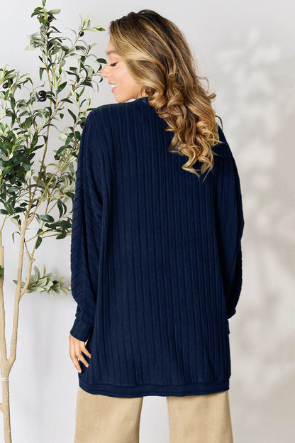 Thornfield Diary Full Size Ribbed Cocoon Cardigan