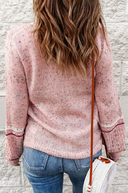 Ophelia Confetti Lace Cuff Bell Sleeve Sweater