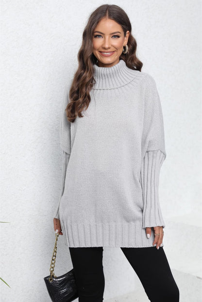 Quinn's Turtle Neck Long Sleeve Ribbed Sweater