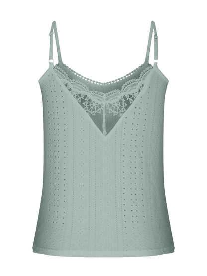 Silverthorn Lace Eyelet Details V-Neck Cami