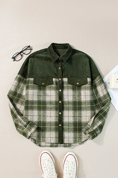 Intellectual Plaid Button Up Long Sleeve Jacket