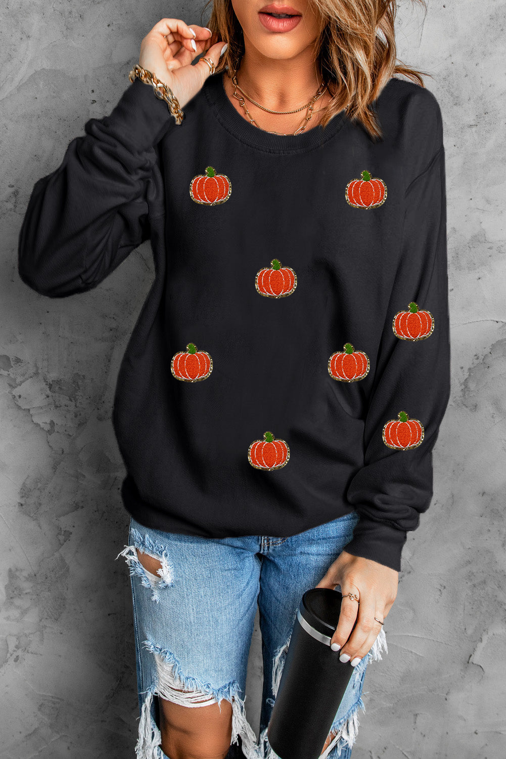 black pumpkin sweater