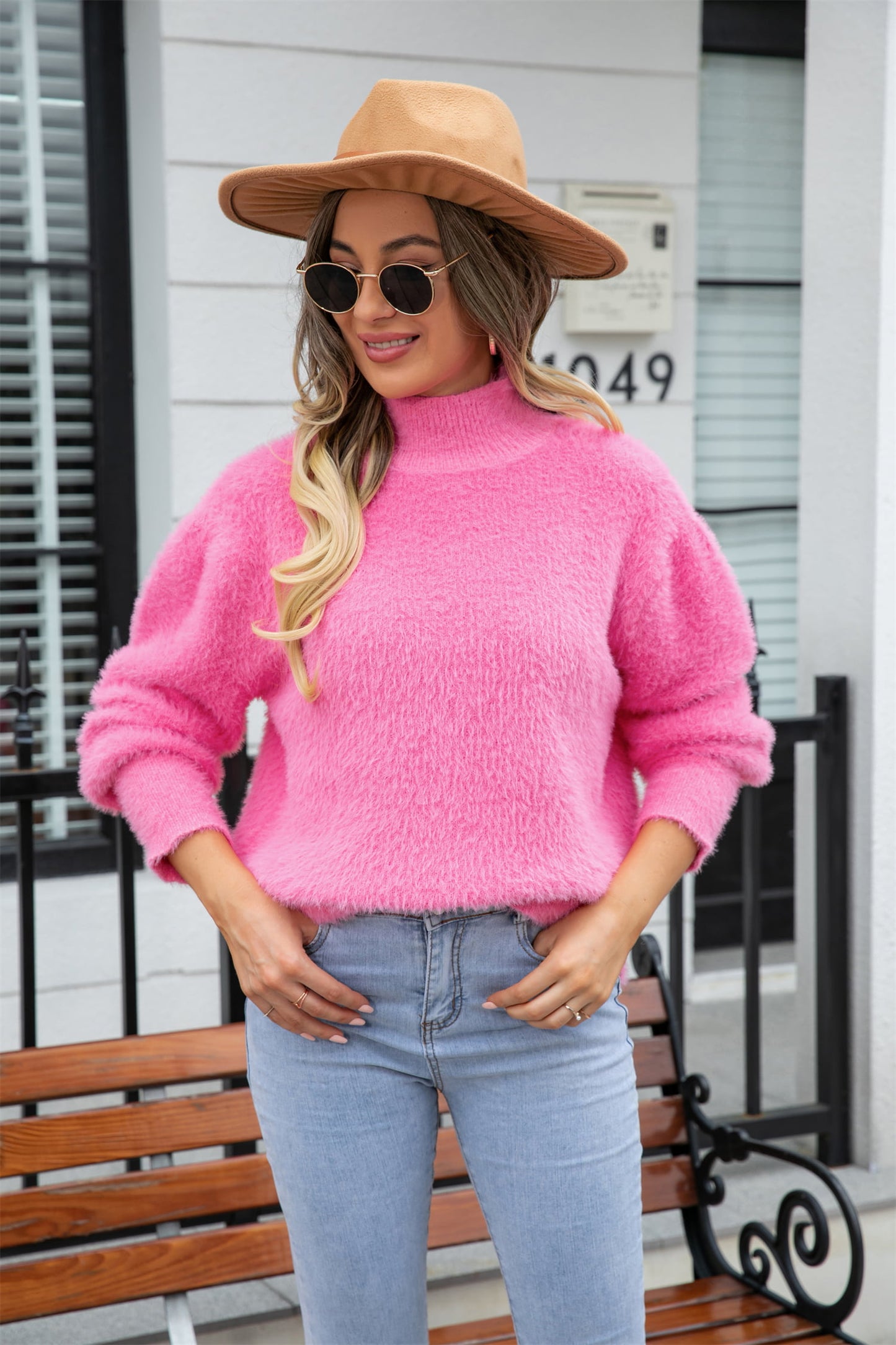 Cat's Meow Turtle Neck Long Sleeve Pullover Sweater