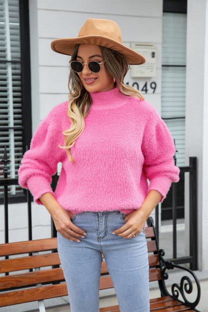 Cat's Meow Turtle Neck Long Sleeve Pullover Sweater