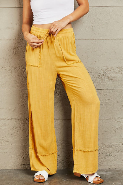 Poets Holiday Cotton and Hemp Mineral Wash Wide Leg Pants