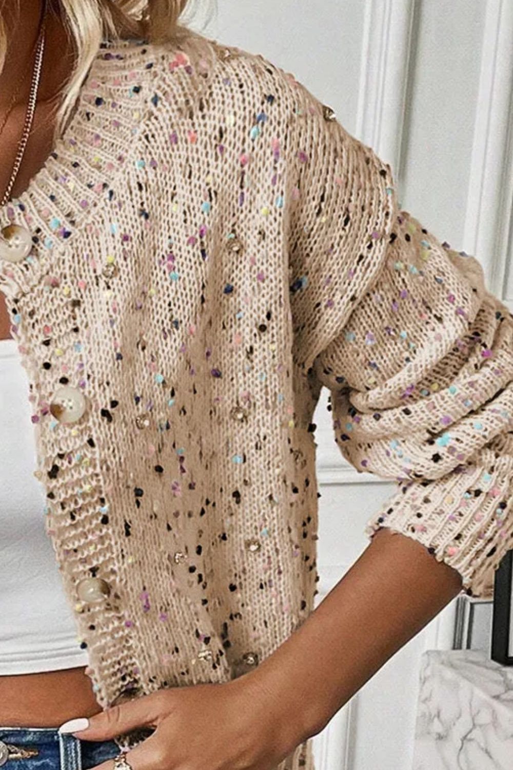 Confetti Sprinkles Button Up Long Sleeve Cardigan